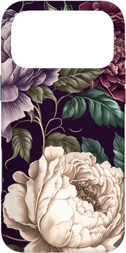Vista 21 de Elegant Blush Pink & Purple Vintage Floral Rose & Peony Case for iPhone 17