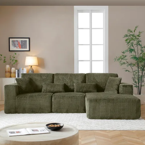 Vista 27 de Sofás seccionales de nube deshuesada de 95 pulgadas para sala de estar, cómodo y esponjoso sofá de espuma viscoelástica en forma de L, sofá modular