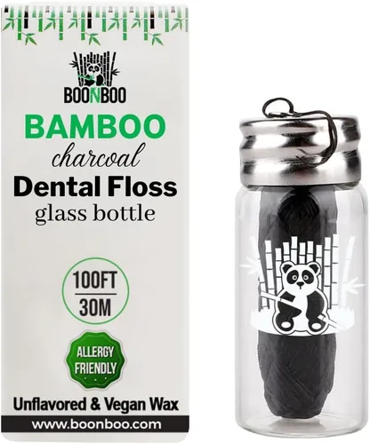 Vista 10 de BOONBOO Hilo dental, hilo tejido de carbón de bambú, plátano