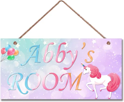 Vista 15 de Letrero personalizado, letrero mágico de unicornio, unicornio arcoíris para habitación de niños, decoración de pared con nombre personalizado