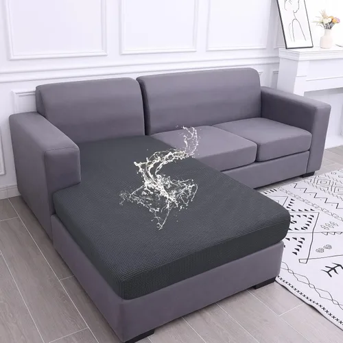 Vista 111 de Fundas impermeables para sofá seccional, fundas de cojín antideslizantes para sofá Ajuste seccional en forma de L, tela jacquard elástica, parte