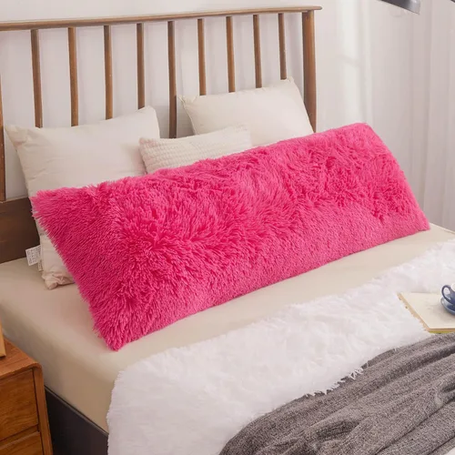 Vista 8 de XeGe Funda de Almohada Corporal de Felpa Suave, 20x54 Funda de Almohada Corporal Grande y Esponjosa, Boho de Piel Sintética Difusa Funda de Almohada