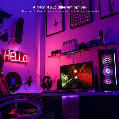 Vista 3 de Soulpunk Luz de control de sonido recargable RGB, luces de ritmo de música activadas por voz, luz ambiental, para automóvil, decoración de sala