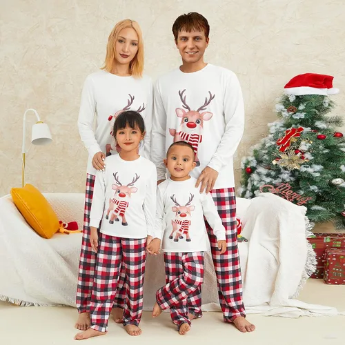Vista 2 de WephuPSho Pijamas de Navidad para la familia, conjunto de pijamas de Navidad a juego