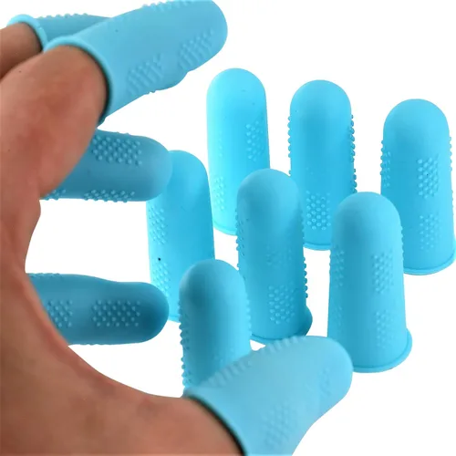 Vista 7 de Protectores de dedos [serie Flex – Paquete de 9] cubiertas antiadherentes de silicona [pequeño (3) / mediano (3) / grande (3)] – para pegamento