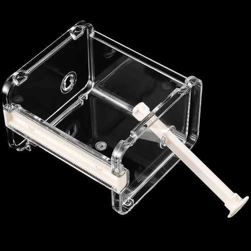 Vista 3 de Paquete de 8 cortadores dispensadores de cinta Washi, organizador de cinta adhesiva transparente visible para manualidades, manualidades, beige