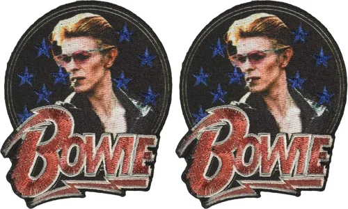 Vista 2 de C&D Visionary David Bowie - Parches termoadhesivos con purpurina (P-4603-G), 1 unidad (paquete de 1)