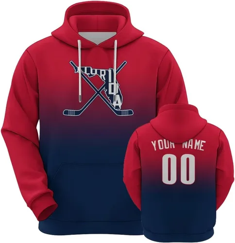 Vista 31 de Custom Hockey City Map Gradient Hoodies-Personalized Name Number Hooded Sweatshirts Hockey Fans Gifts for Men,Women,Youth