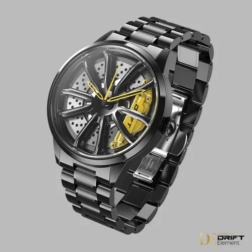 Vista 2 de DriftElement Performance GT Men Rim Watch - Sports car Mens Wristwatch in 3D Design - Custom Designer Watch with Mineral Glass - Quartz Watch