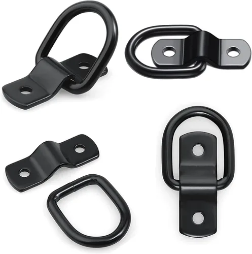 Vista 7 de Anclajes de amarre de anillo en D de 1/4 de pulgada, anillo de anclaje resistentes, superficie de montaje en piso, anillo D de 2400 libras