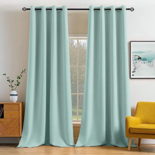 Vista 21 de MIULEE Cortinas opacas para dormitorio o sala de estar, juego de 2 paneles de cortina para ventana con aislamiento térmico y bloqueo de luz