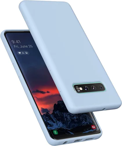 Vista 17 de Funda diseñada para Galaxy S10 Plus de 6.4 pulgadas, S10+ de gel de silicona líquida a prueba de golpes, funda de forro de tela de microfibra suave