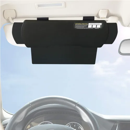 Vista 8 de Extensor de parasol para visera de automóvil, parasol antirreflejos para conductor o pasajero del asiento delantero, 1 pieza (negro)