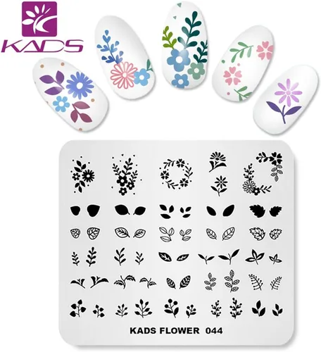 Vista 5 de KADS Flower Series Nail Stamping Plate - Herramienta de decoración de bricolaje