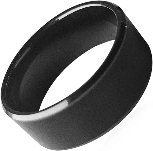 Vista 4 de RFID Rewritable Dual Frequency In One ID T5577&IC CUID Black Ceramics Smart Finger Ring Wear for Men or Women