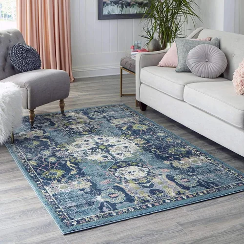 Vista 7 de Unique Loom Sumter Collection - Alfombra Aiken (2 x 6 pies, color rosa y azul)