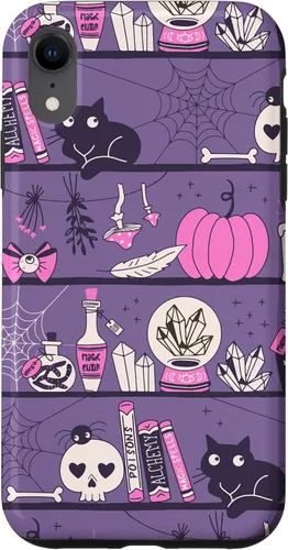 Vista 24 de iPhone 16 Vintage Witchy Magical Witch Tool box Cute Halloween Purple Case