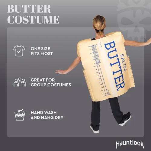 Vista 2 de Disfraz de Halloween suave como la mantequilla, divertido desayuno, para adultos, unisex