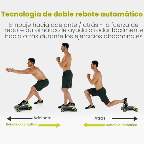 Vista 2 de WONDER CORE Slide Fit, tabla de rodillo abdominal con 4 ruedas, rueda abdominal automática de rebote para entrenamiento del core