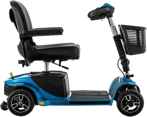 Vista 2 de Revo 2.0 - Scooter eléctrico de 4 ruedas Pride Mobility S67 + Challenger plegable cesta trasera J950