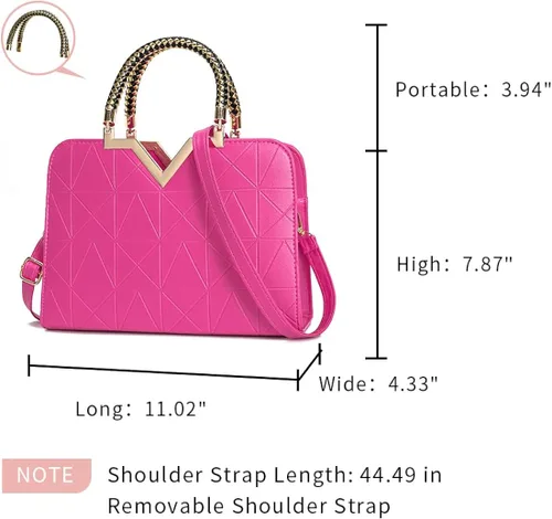 Vista 2 de JHVYF Monederos para mujer, bolsos de mano de moda para mujer, bolsos de mano de piel sintética con asa superior