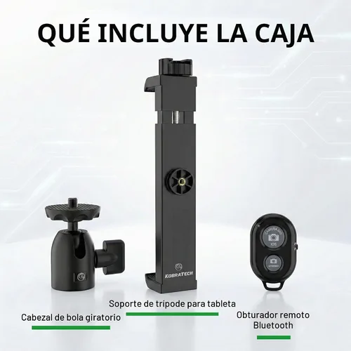 Vista 7 de Adaptador de montaje en trípode para iPad con control remoto Bluetooth, funciona con todas las tabletas