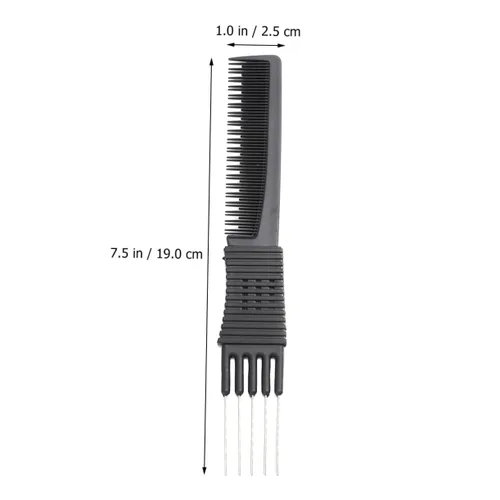Vista 8 de Peine de acero inoxidable con punta de metal, peine para peinar el cabello, peine de elevación para el cabello, peine de elevación de pelo, peine