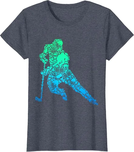 Vista 48 de Jugador de hockey sobre hielo Camiseta de hockey sobre hielo para hombres y niños Asphalt Grey