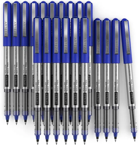 Vista 4 de ARTEZA Bolígrafos de punta fina, paquete de 20 bolígrafos de tinta líquida azul de 0.020 in para diario de viñetas, material de oficina