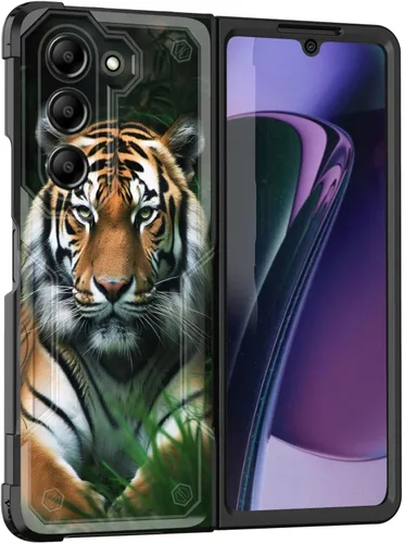 Vista 11 de Funda para Galaxy Z Fold 5 5G 2023, doble capa, protección contra caídas de grado militar de 10 pies, antideslizante, resistente a prueba de golpes