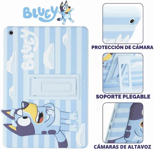 Vista 4 de Bluey Funda para iPad para Niños - Funda 10.2 para iPad de 9ª/8ª/7ª Generación - 2019/2020/2021 Funda para Tablet con Soporte, Protector de Silicona
