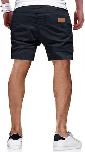 Vista 2 de JMIERR Mens Casual Shorts Cotton Drawstring Summer Beach Stretch Twill Chino Golf Short with Pockets
