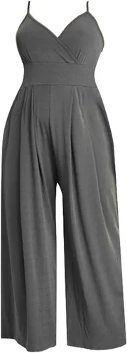 Vista 2 de HJYUZP Sweat Pants for Womens Women's Wide Leg Pants Solid Color V Neck Sexy Straight Leg Camisole Pants for Women Trendy