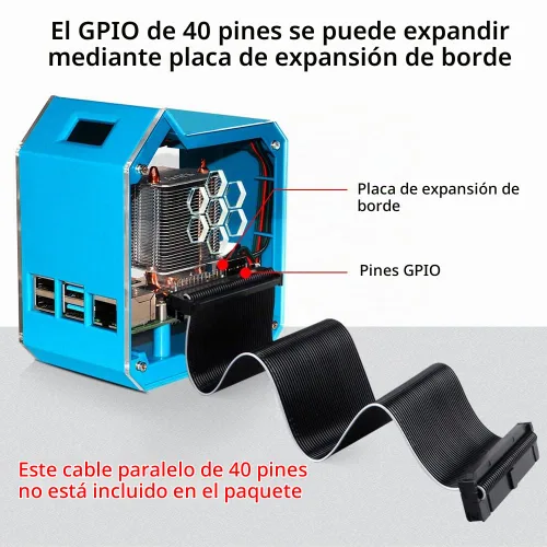 Vista 6 de GeeekPi Kit de mini torre con fuente de alimentación QC3.0 para Raspberry Pi 4, Pi 4 con enfriador de torre ICE, módulo OLED de 0.96 pulgadas