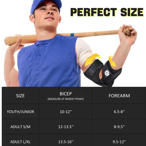 Vista 4 de Rawxy Batters Hitters - Codera de béisbol y sóftbol (negro, juvenil)