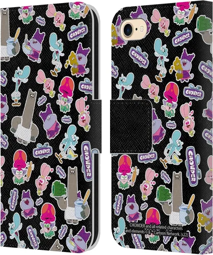 Vista 8 de Head Case Designs Officially Licensed Chowder: Animated Series Character Art Graphics Leather Wallet Case Compatible with Apple iPhone 7/8 / SE 2020