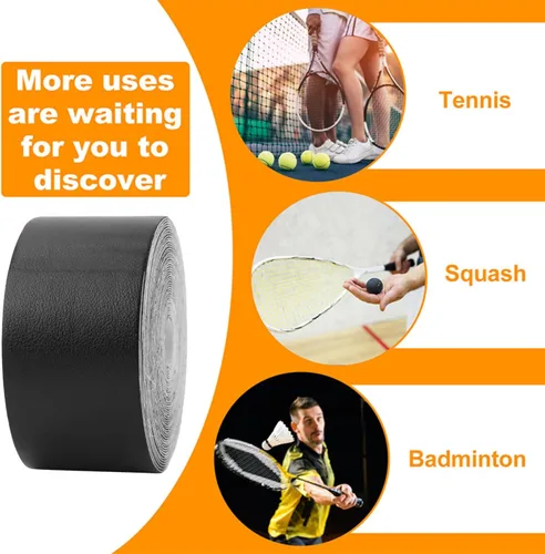 Vista 3 de OUKENS Premium Tennis Racket Tape 5m Racquet Head Protection Guard Anti-Scratch Frame Tape for Tennis, Padel, Squash Rackets Durable Head Tape