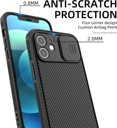 Vista 2 de Funda para iPhone 12 compatible con Magsafe, funda protectora de cámara iPhone 12 [compatible con carga inalámbrica] con cubierta deslizante