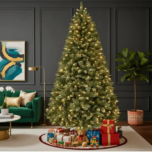 Vista 9 de Árboles de Navidad artificiales de 6 pies, con 250 luces blancas cálidas preiluminadas, 700 puntas de rama, elección adecuada para decoración