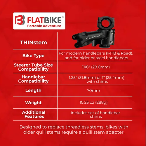Vista 5 de Tallo plegable de bicicleta – THINstem – Vástago plegable para manillar MTB y carretera – Vástago de bicicleta ajustable para almacenamiento
