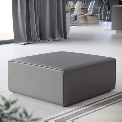 Vista 11 de Modway Mingle Sofá seccional de cuero vegano Silla con brazo izquierdo en gris