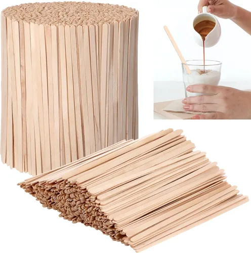 Vista 9 de Meanplan 3000 unidades de agitadores de café de madera de 7.5 pulgadas, palitos desechables de madera de abedul para agitar, café, barra de agitador