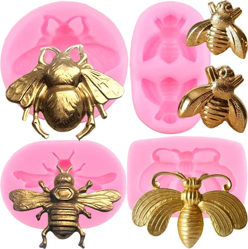 Vista 11 de ZiXiang Bumble Bee - Molde de silicona para fondant, moldes de colmena de abeja, moldes de chocolate para cupcakes, decoración de pasteles