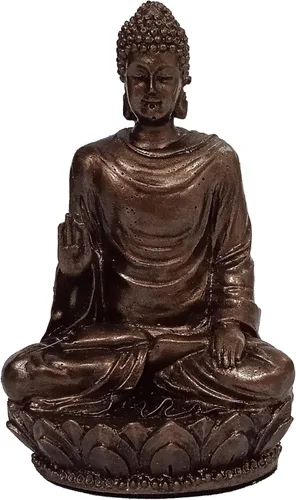 Vista 5 de Purpledip Ídolo de resina Lord Buda: Estatua para decoración de meditación (11027A)