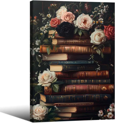 Vista 18 de Pósteres de Lienzo de Libros de Academia Oscura Carteles de Arte de Pared Botánico Floral de Ambiente Sombrío Pintura al Aceite Vintage Antigua