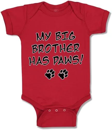 Vista 13 de Baby Bodysuit My Big Brother Has Paws Dog Lover Pet Boy & Girl Baby Clothes Solo un diseño blanco