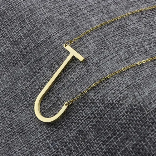 Vista 4 de Collar con inicial grande, dije de letra grande, regalo de cumpleaños, para mujer, hermana, esposa, amiga