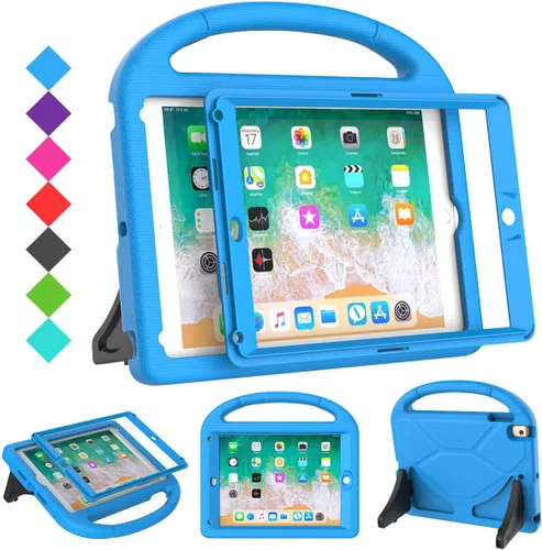 Vista 13 de SUPLIK Funda para niños para iPad 5ª/6ª Generación (9.7 pulgadas, 2017/2018), iPad Air 2/1 & Pro 9.7 con protector de pantalla, cubierta protectora