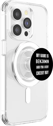 Vista 3 de Benjamin Funny Joke Very Cheeky Boy For Family or Friends PopSockets MagSafe PopGrip for iPhone