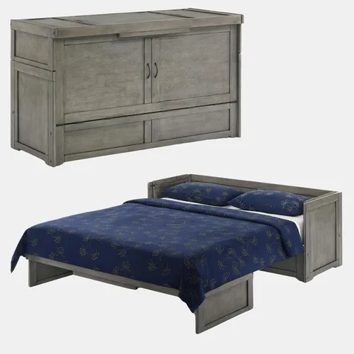 Vista 12 de NIGHT & DAY Cubo premontado gabinete Murphy cama, Beadboard Cherry